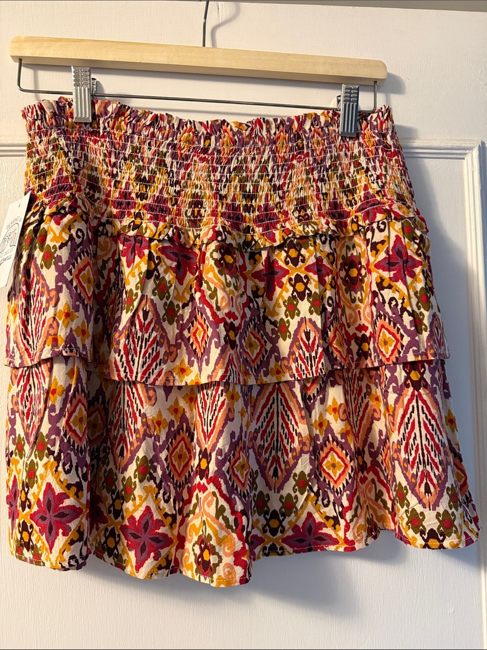 Patrons of Peace Multicolor Tiered Smocked Mini Skirt